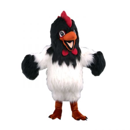 D&eacute;guisement mascotte poulet noir et blanc