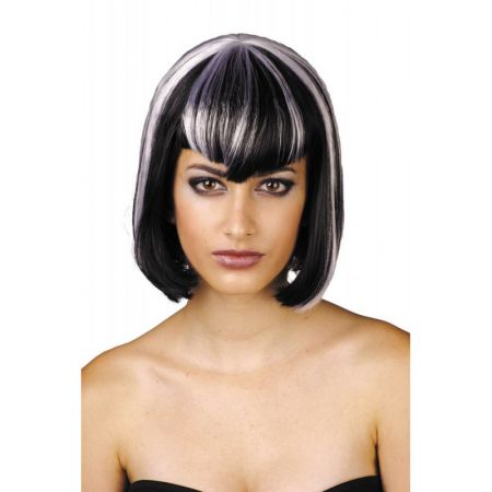 Perruque Carr&eacute; Noire et Blanche femme