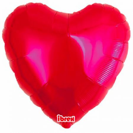 Ballon Mylar Coeur M&eacute;tallic Rouge