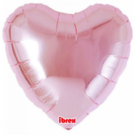 Ballon Mylar Coeur M&eacute;tallic Rose Pale