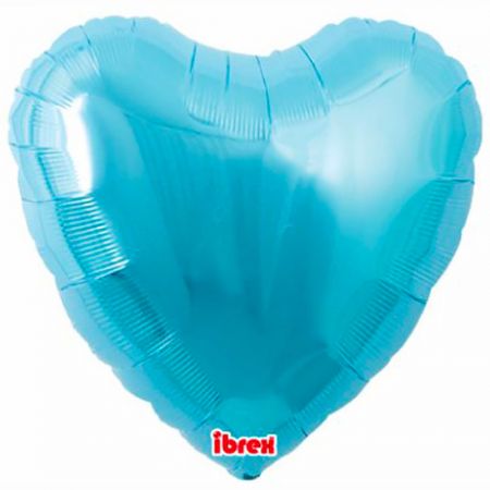 Ballon Mylar Coeur Métallic Bleu Ciel