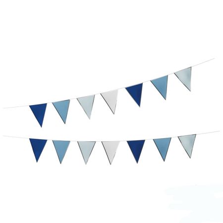 Guirlande Fanions D&eacute;grad&eacute; Bleu 3m