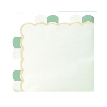 Serviette de table papier festonn&eacute;e pastel Vert