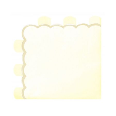 Serviette de table papier festonnée pastel Jaune