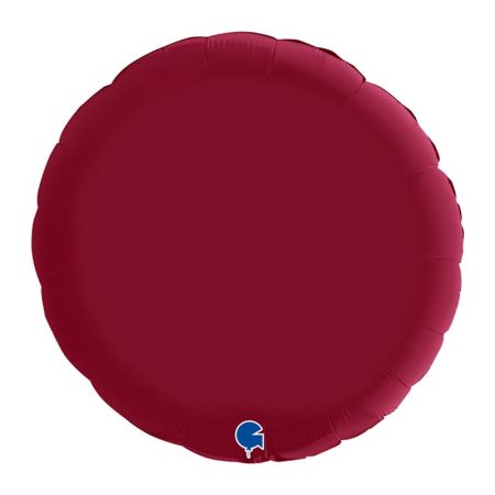 Ballon Mylar Rond Rouge Cerise Satin