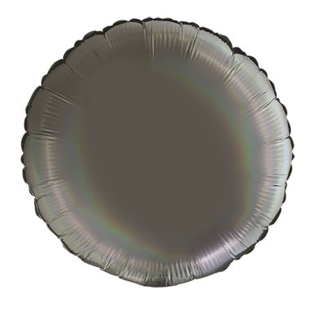 Ballon Mylar Rond Argent Platine Holographic