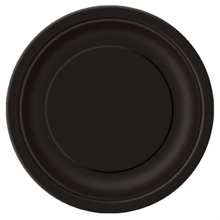 Assiette ronde en Carton Embossée Noire