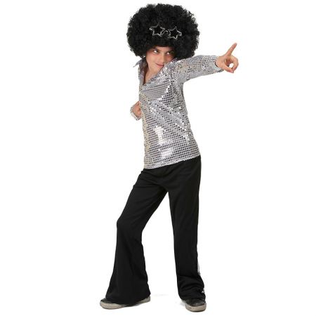D&eacute;guisement Disco Argent sequins Gar&ccedil;on