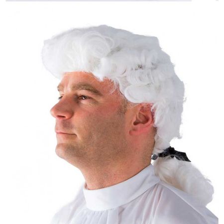 Perruque Marquis cheveux blancs attach&eacute;s