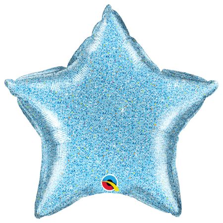 Ballon Mylar étoile Glittergraphic bleu pale
