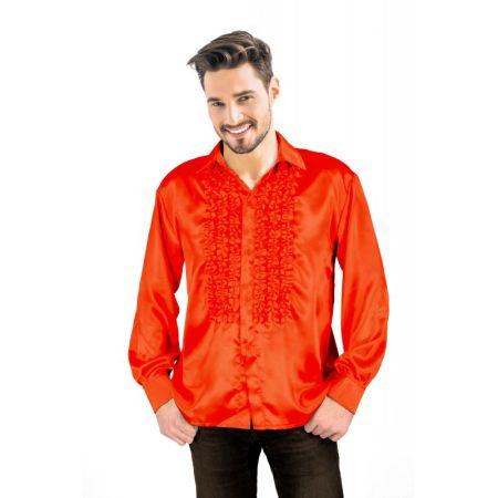 Chemise Disco Homme &agrave; Frou Frou Rouge