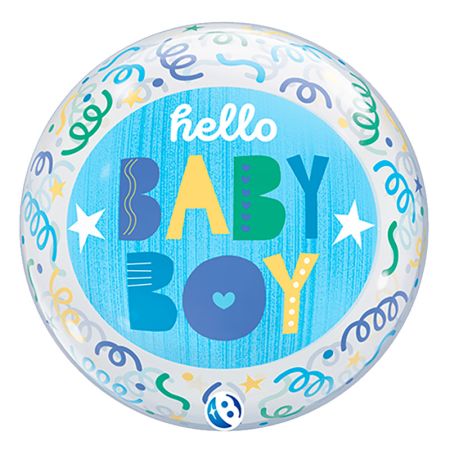 Ballon Bubble Baby Boy Blue