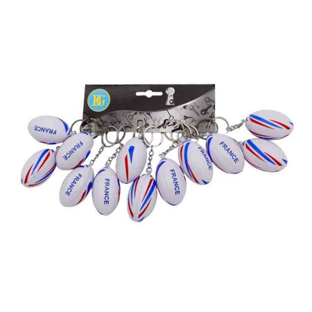 Porte cl&eacute;s Ballon de Rugby France par 12