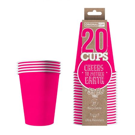 Gobelets Am&eacute;ricain en carton rose fonc&eacute; 53cl