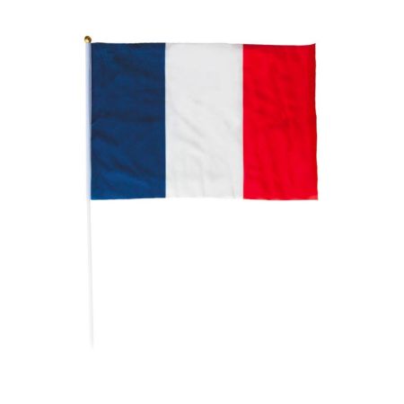 Drapeau Fran&ccedil;ais en polyester avec hampe 30 x 45