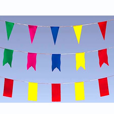 Guirlande de Rue Fanions Oriflamme Plastique Unis 10m (par 13 pcs)