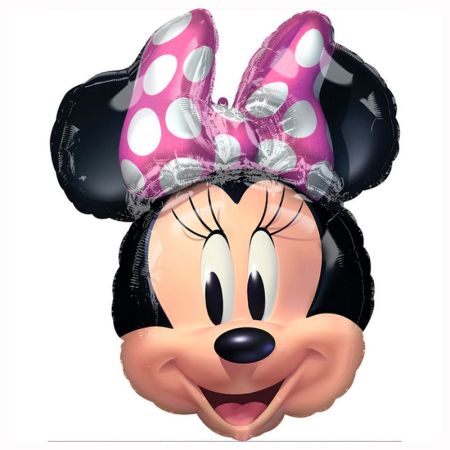 Ballon t&ecirc;te de Minnie noeud rose