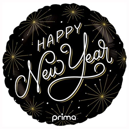 Ballon Happy New Year artifice noir