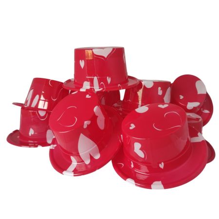 Lot 36 Chapeaux plastique HDF Saint Valentin