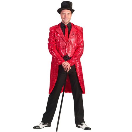 Queue de pie sequins rouge homme