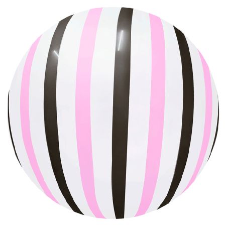 Ballon Bubble Stripe Rose Noir