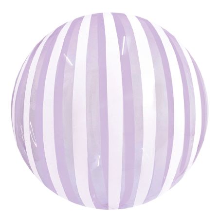 Ballon Bubble Stripe Violet Cristal