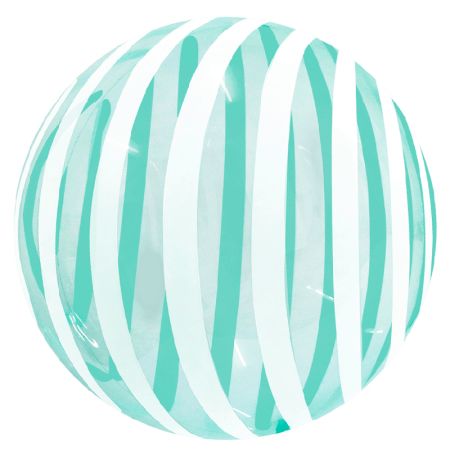 Ballon Bubble Stripe Vert Cristal