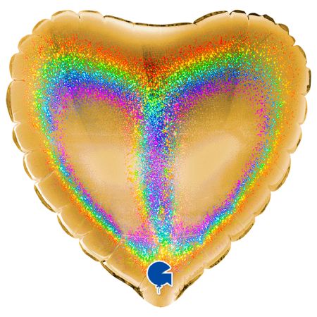 Ballon Alu Coeur Or Holo
