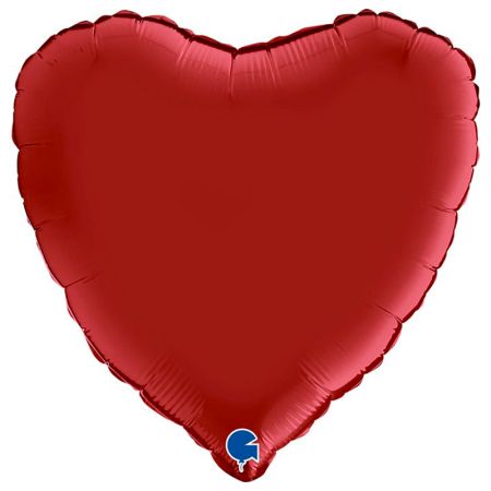 Ballon Mylar Coeur Rouge Rubis Satin