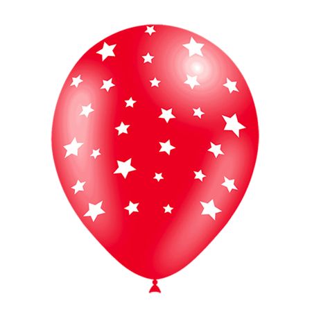 Ballon &eacute;toiles tout autour Rouge (8 pcs)