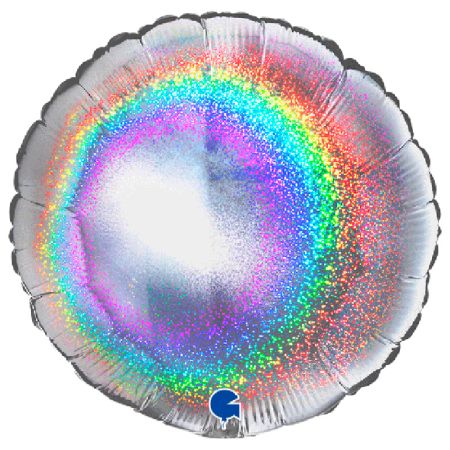 Ballon Mylar Rond Argent Holographic