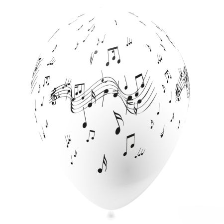 Ballon Notes de Musique Latex Blanc