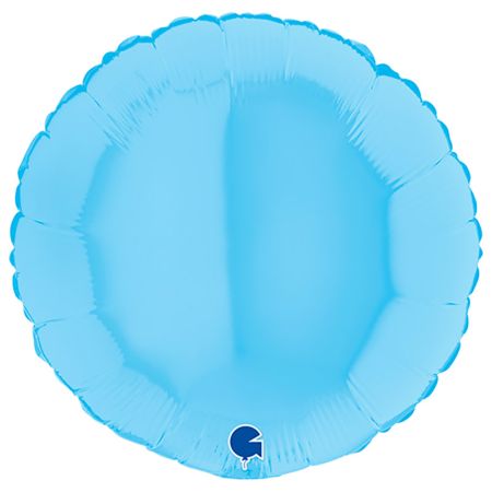 Ballon Mylar rond bleu matte