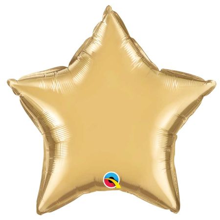 Ballon Mylar étoile Chrome or