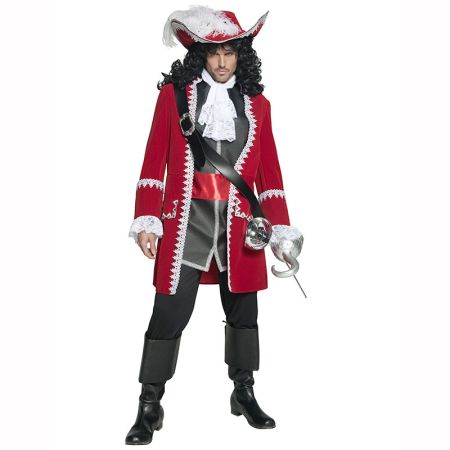 D&eacute;guisement Capitaine Pirate Rouge Luxe
