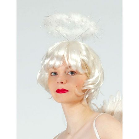 Serre t&ecirc;te avec halo d'ange blanc