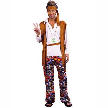 D&eacute;guisement hippie homme multicolore