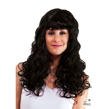 Perruque longue ondul&eacute;e avec frange