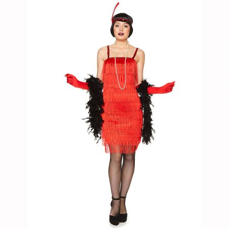 D&eacute;guisement Charleston rouge franges