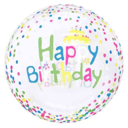 Ballon Bubble Happy Birthday Colorful Dots