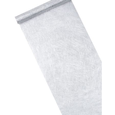 Chemin de table Intiss&eacute; argent 5 m&egrave;tres