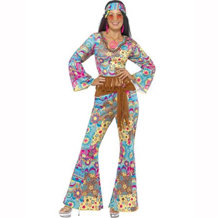 D&eacute;guisement Hippie Flower Turquoise femme