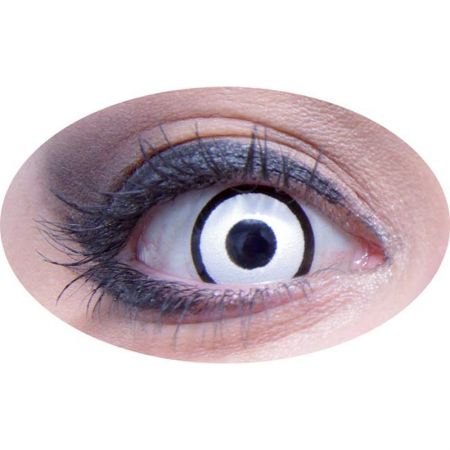 Lentilles de contact fantaisie Manson oeil blanc cercl&eacute; noir