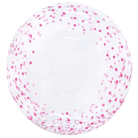 Ballon Bubble Confettis Rose
