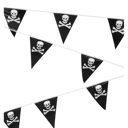 Guirlande plastique Flamme t&ecirc;te de mort pirate