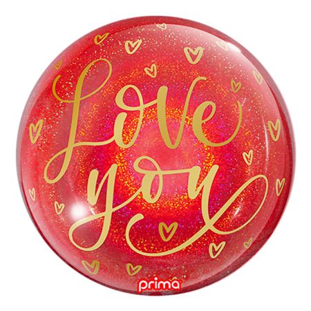 Ballon Sph&egrave;re rouge Love You