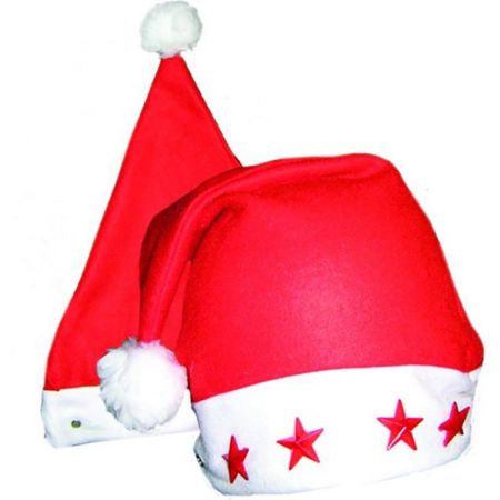 Bonnet de No&euml;l lumineux 5 &eacute;toiles adulte
