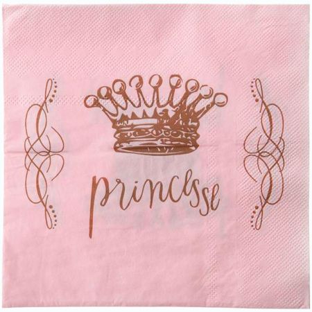 Serviette jetable princesse rose
