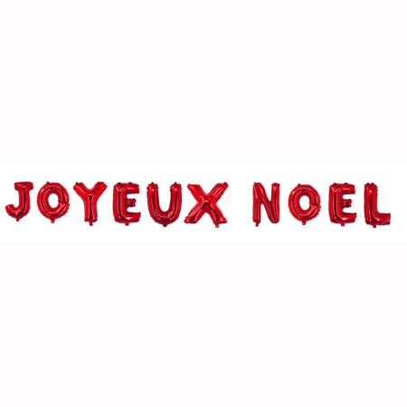 Ballon Joyeux No&euml;l Alu Rouge