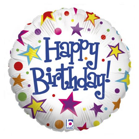 Ballon &eacute;toiles Happy Birthday